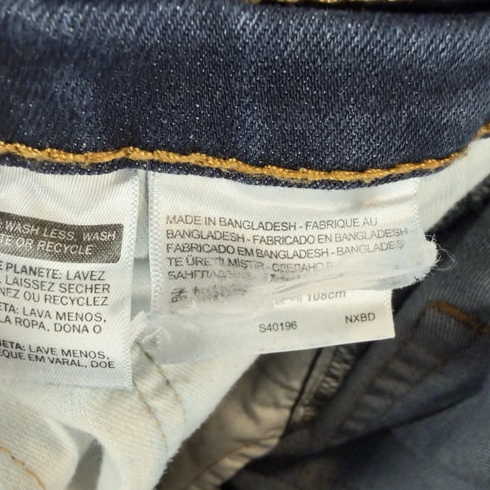 Levis 502‎ Jeans Mens 36x28 Blue Regular Tapered Mid Rise Stretch Dark Wash